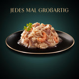 SHEBA filéer vuxen Katzenfutter i sås med kyckling, Hochseefisch och Garnelen 16 x 60 g skal