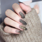 120 st Cross Skull Nail Art Decorations Set Guld Silver Metall Nail Art Charms Punk Legering Nail Art Smycken Sparkling Stones Tillbehör