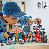 LEGO City skrotgård med bilar - leksak med skrotpress och kran, 2 leksaksbilar, 4 fungerande minifigurer och kontorsbyggnad - födelsedagspresenter för pojkar och flickor från 8 år 60472 Besuche den LEGO-Store byggset
