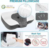 Elviros Memory Foam Ortopedisk kudde Nacksmärtskudde Sovkudde Ergonomisk nackkudde Nackstödskudde Anti-snarkningskudde för sidoslipare Magsömmar Vita cervikala ortopediska kuddar Naty Shop