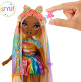 Rainbow High Hair Chalk & Styling Doll - Meline - 28 cm regnbåge och guld tvättbar hårkritdocka, färgning, styling, lek, skölj och repetera, för barn i åldern 4-12 år