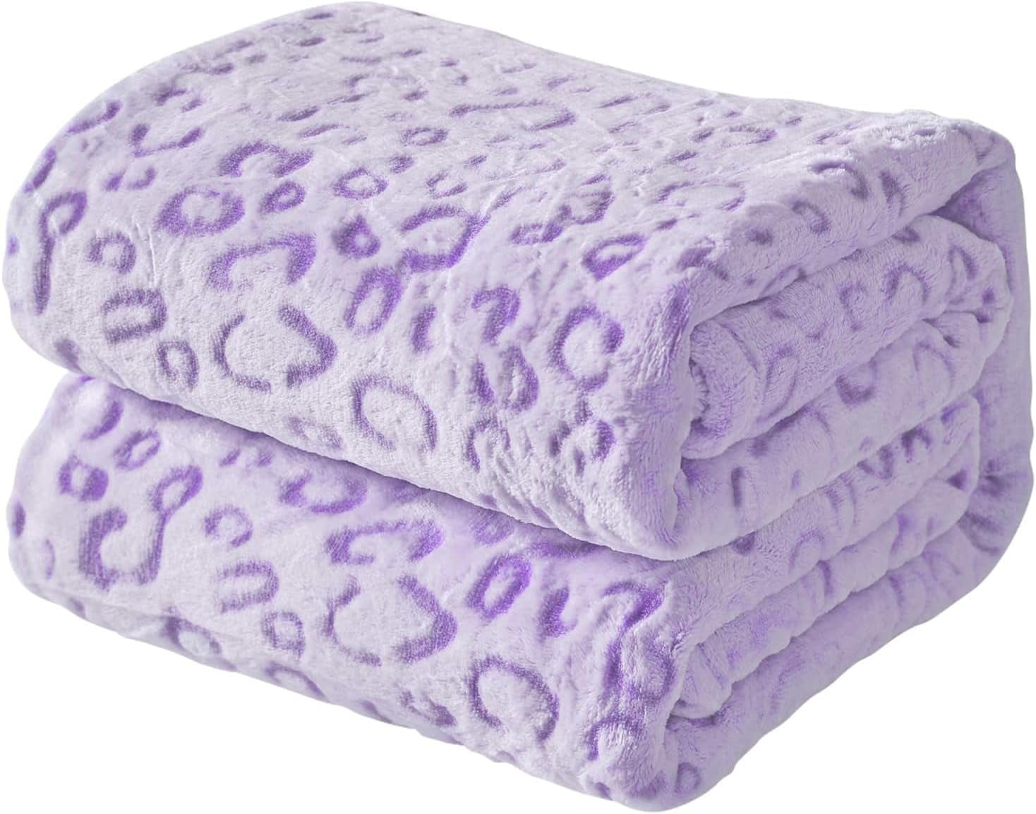 FY FIBER HOUSE flanell fleece, mikrofiberfilt med 3D gepardtryck, 228 X 274 cm, lila Täcken och täcken Naty Shop Violet 90 "X108"