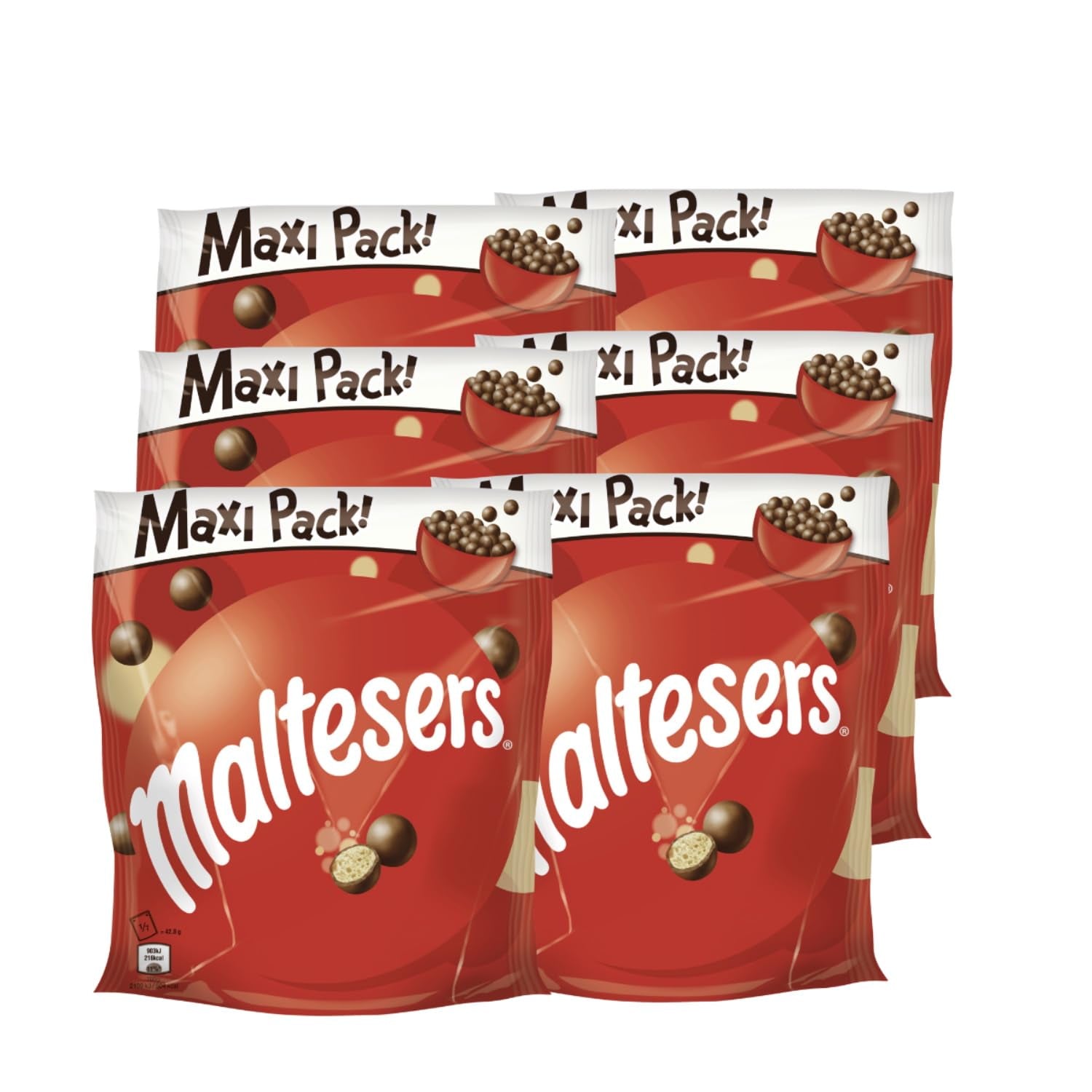 Malteser, chokladbollar med krispigt och lätt centrum, luftigt, chokladsnack, 1 förpackning (1 x 300g)