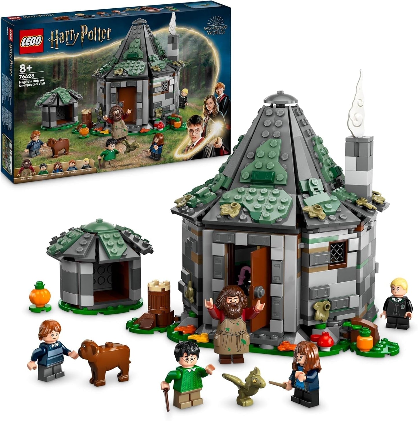 LEGO Harry Potter Hagrid's Hut: Ett oväntat besökset med 5 minifigurer och 2 djurfigurer, present till kvinnor och män, magisk äventyrsleksak, fantasiset 76428 Byggset Beuche den LEGO-Store Only