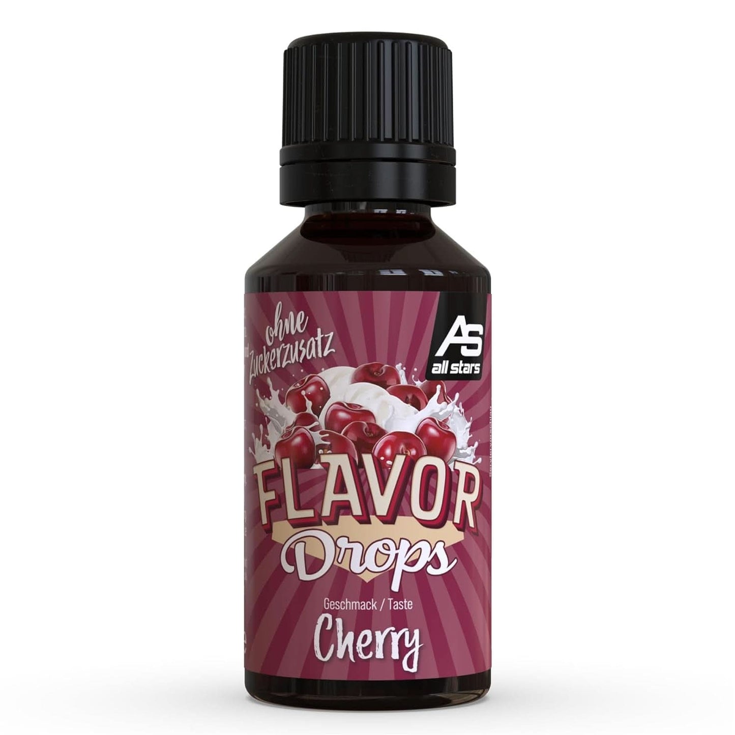 ALL STARS Flavor Drops, Smaksatta droppar utan tillsatt socker och utan kalorier - Sötma och smak för mat, 30 ml Sötningsmedel Naty Shop Cherries 30 ml