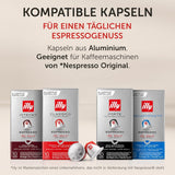 illy, kompatibel aluminium-kaffeekapseln CLASSICO, 100 % Arabica med toner av apelsinblommor och jasmin, söt smak och söt eftersmak, 10 förpackningar med 10 kapslar (100 totalt)
