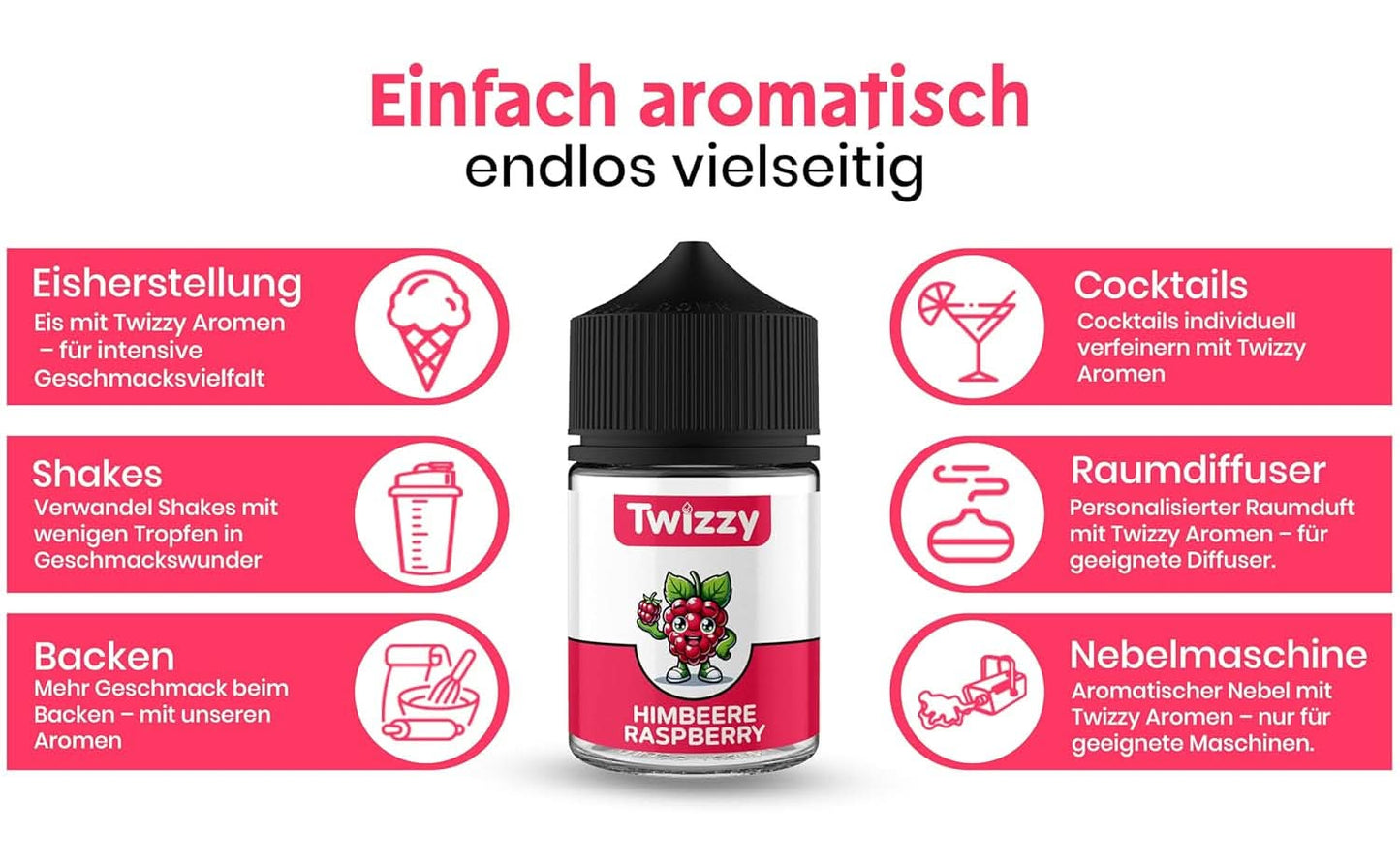 Twizzy, intensiv hallonsmak, 60 milliliter Arome Naty Shop