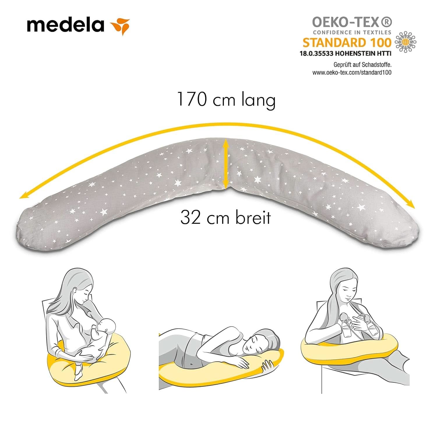 Medela Graviditets- och Amningskudde - Fylld med Eps-mikropärlor Tillbehör Mat och Amning Bebe Naty Shop