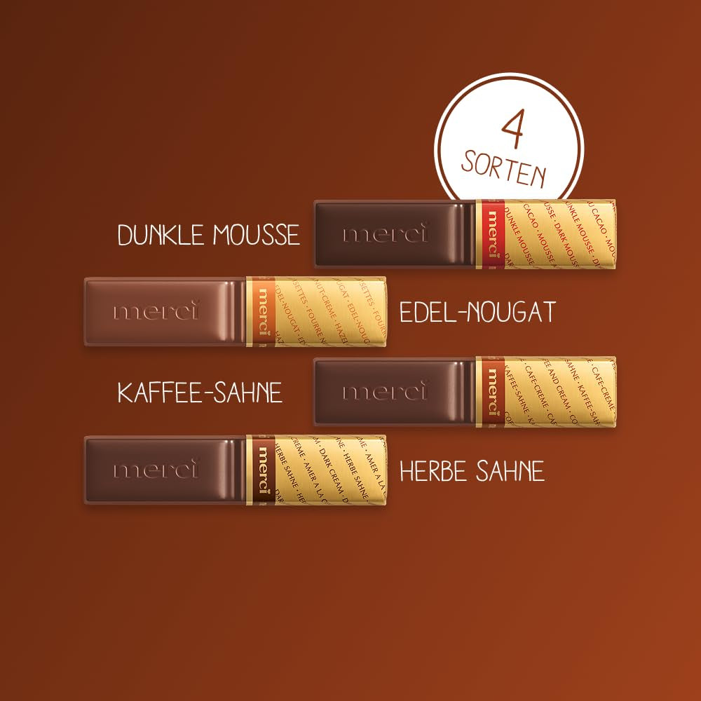 Finest Selection mörk choklad – 6 x 250 g – Raffinerade mörk chokladspecialiteter – Fyllda och ofyllda praliner
