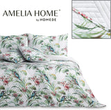 Ameliahome Överkast Överkast 260X280 Cm Dubbelsidig Lättskött Quiltväxtmönster Fågelmönster Flerfärgad Kingfisher Sängar och filtar Besuche den AmeliaHome-Store