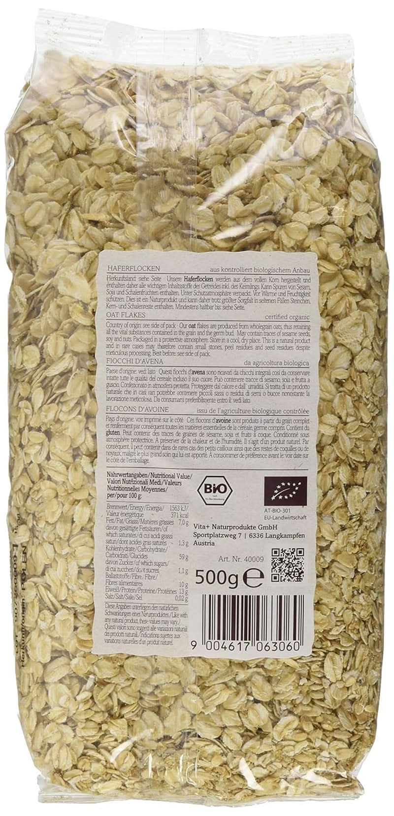 Verival Oatmeal - Ekologisk, förpackning med 6 x 500 gram Cereale Naty Shop