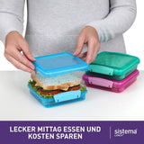 Matlåda smörgås box system | 450 ml | stapelbar och lufttät matlåda med lock | för barn och vuxna | utan BPA | blandade färger | 3 st Naty Shop matförvaringslådor