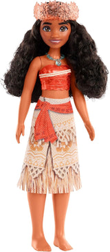 Mattel DISNEY Moana - Ledad modedocka med glitteroutfit, avtagbart pannband och halsband, för barn från 3 år och uppåt, HPG68