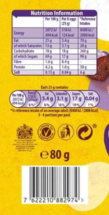 Rejäl påse med små chokladägg (80g) i en knaprig sockerbricka (påskformar)