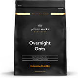 Havregryn över natten med protein | Mörk choklad och hallon | Proteinrik frukost | Snack med låg sockerhalt | Havregryn med lågt GI | 500 g