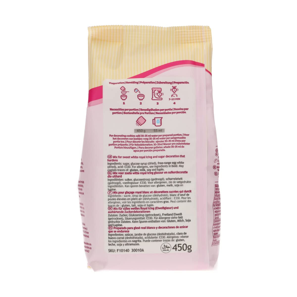 Funcakes Mix Für Royal Icing, Einfach Zu Berübenen, Zum Dekorieren Von Kuchen Und Keksen, Schöne Glasur, Nur Wasser Addenden, Halal., 450 G Glasuri och Decor Naty Shop