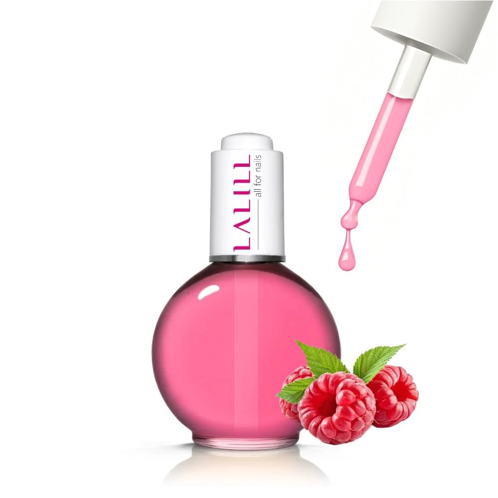 LALILL Nagelbandsolja 75Ml - Himbeere Nagelpflegeöl - Nagelöl Pflege Für Nägel Nagelhaut - SPA Maniküre Nageldesign Hände - Vegansk - Med pipett