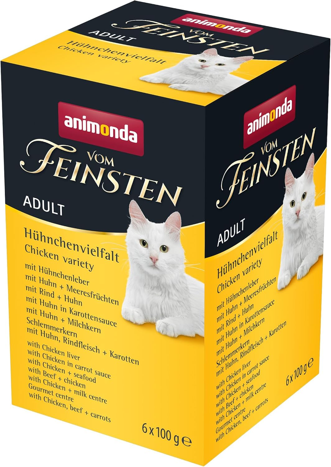 animonda Vom Feinsten Våtfoder för vuxna katter, kycklingvariant, 6 x 100 g