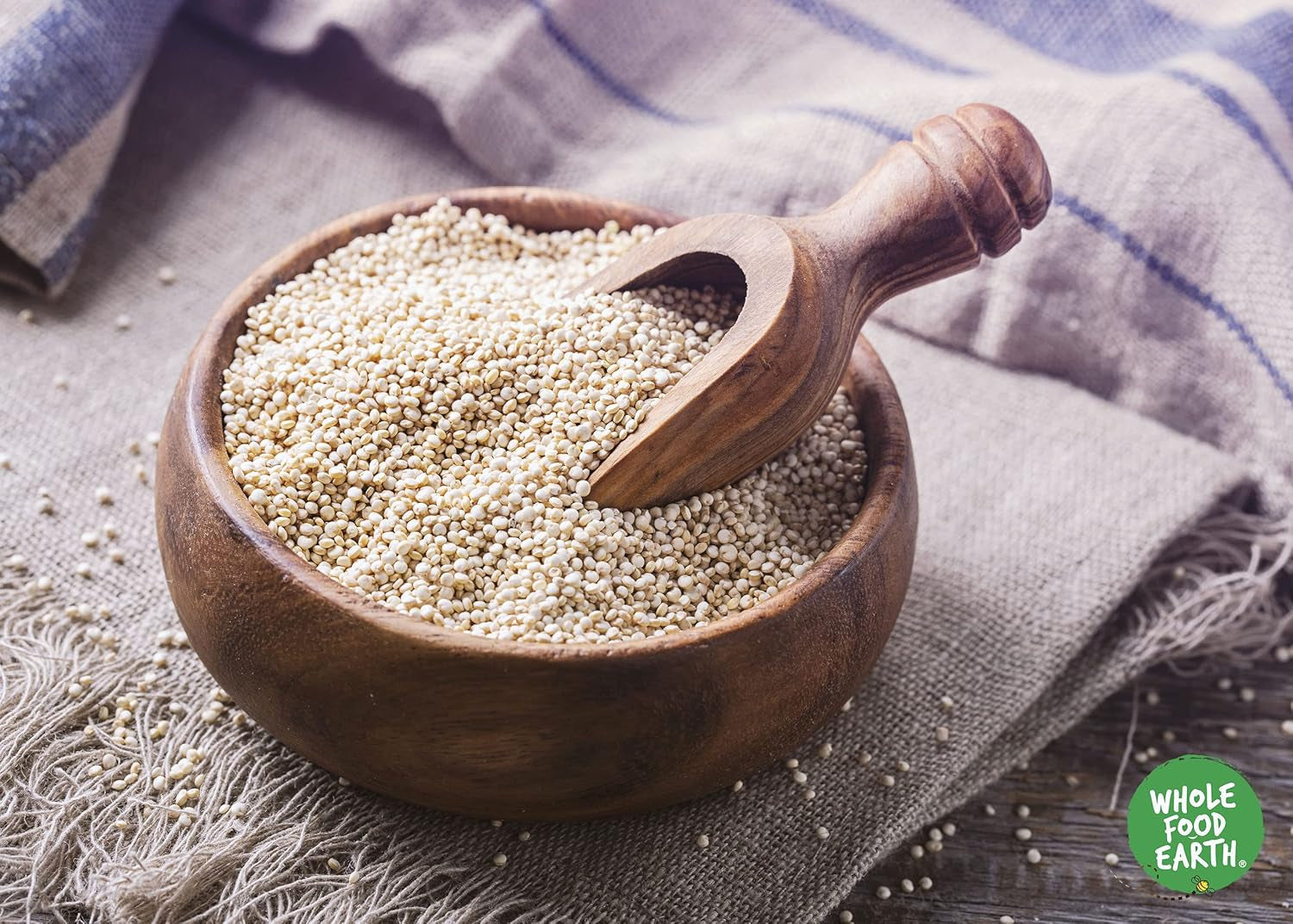 Wholefood Earth Organic Quinoa Grains – 2kg | Grym | Icke-GMO | Vegan | Rik på fibrer | Certifierad ekologisk