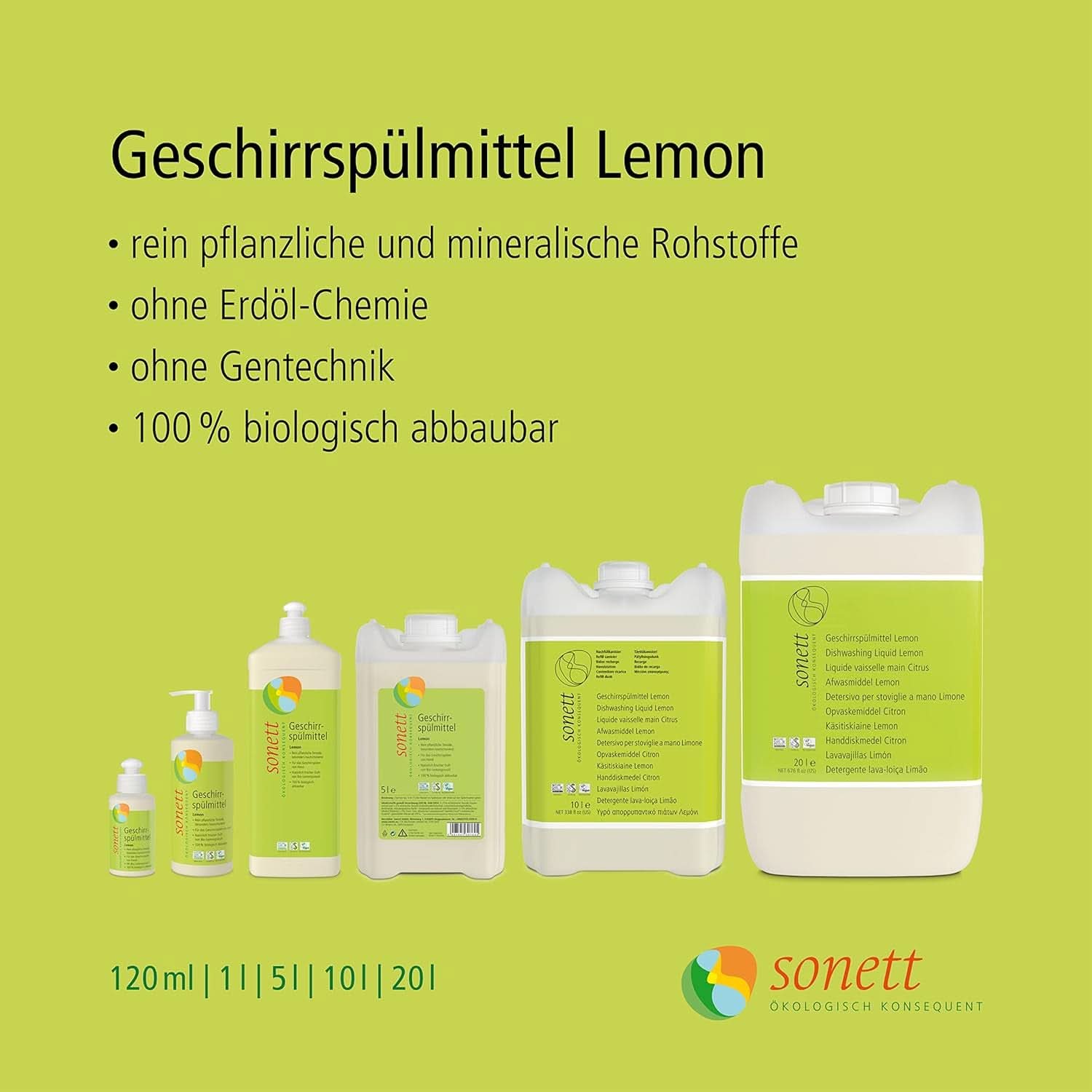 Diskmedel Sonett Lemon, 300 ml Naty Shop