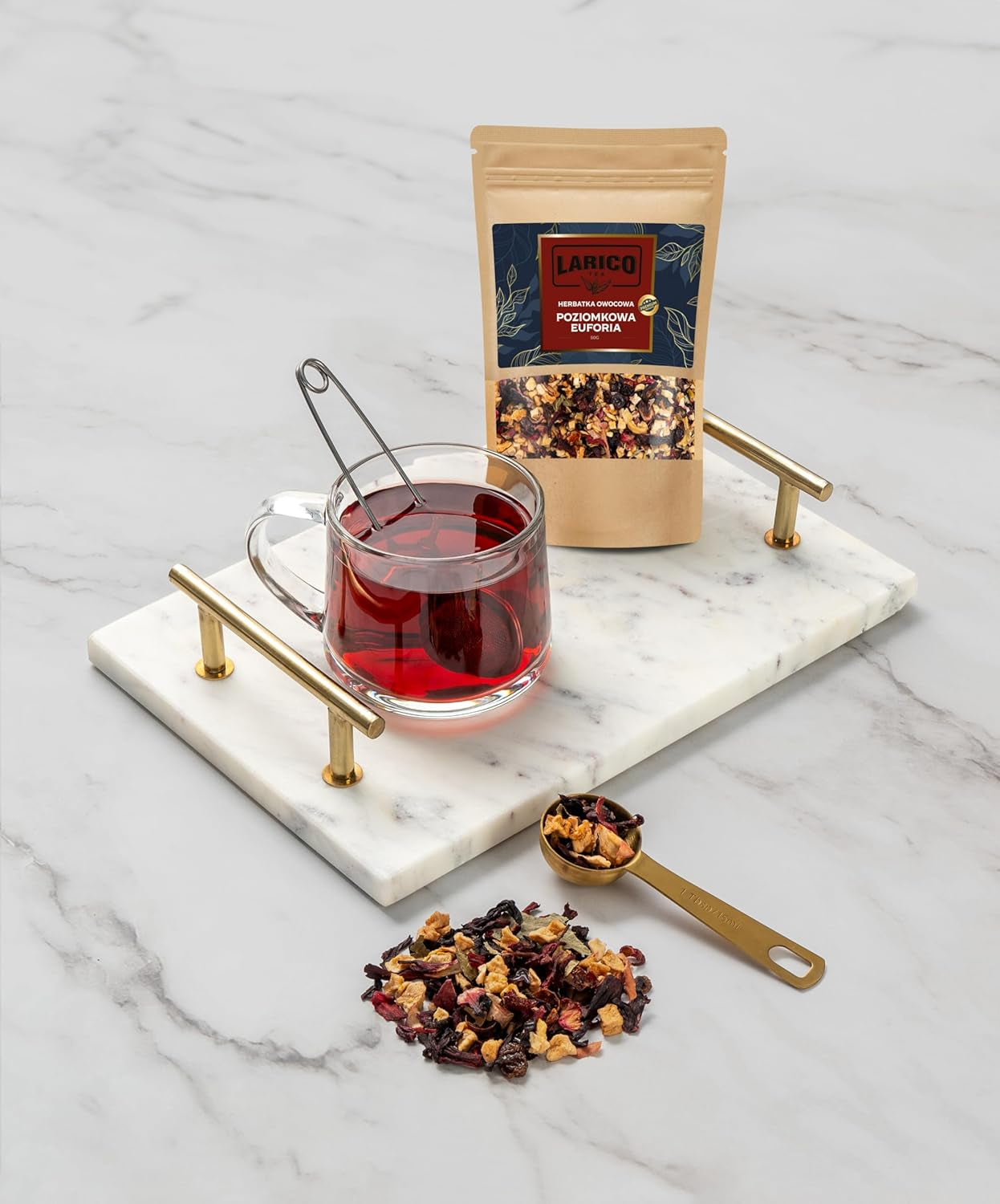 Larico Tea Naturligt fruktte Früchtchen Mix Vilda jordgubbar Euphorie 50 g/Löst te av högsta kvalitet/Naturligt löst te