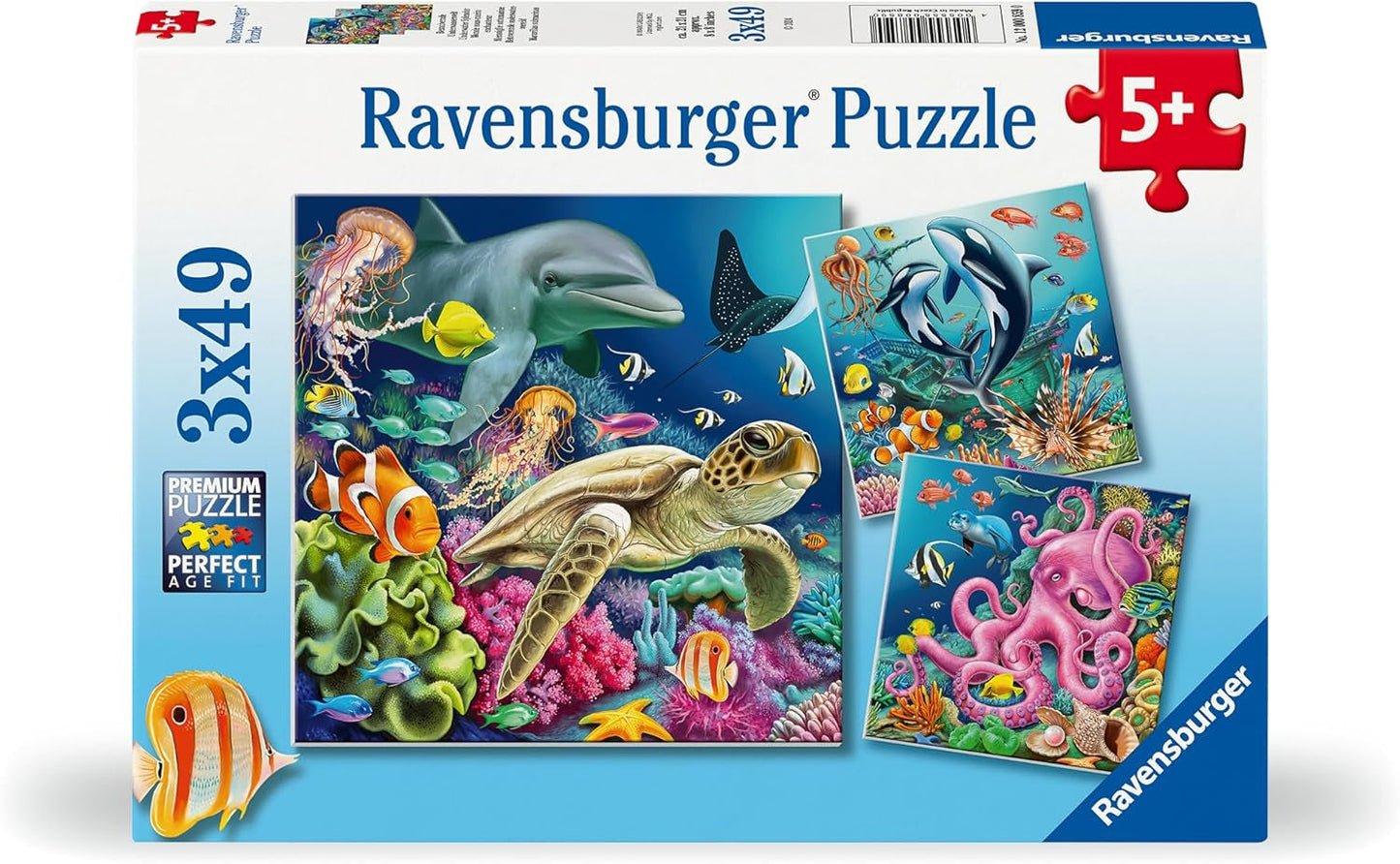 Ravensburger barnpussel - 12000859 Förtrollande undervattensvärld - 3X49 pusselbitar för barn 5+ pussel Naty Shop Standardtitel