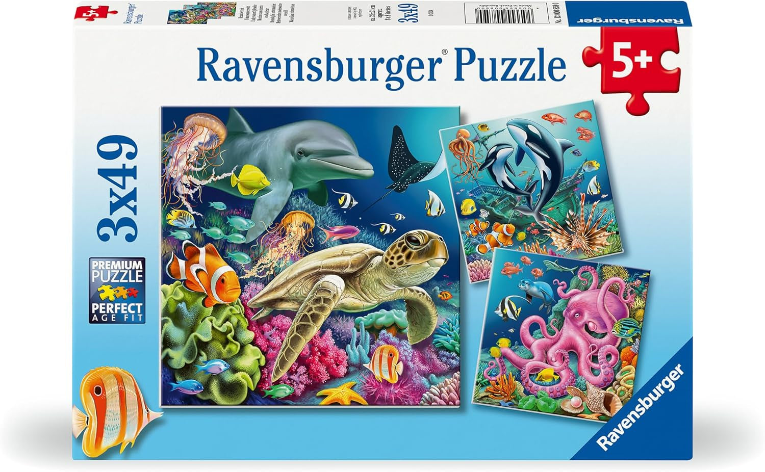 Ravensburger barnpussel - 12000859 Förtrollande undervattensvärld - 3X49 pusselbitar för barn 5+ pussel Naty Shop Standardtitel