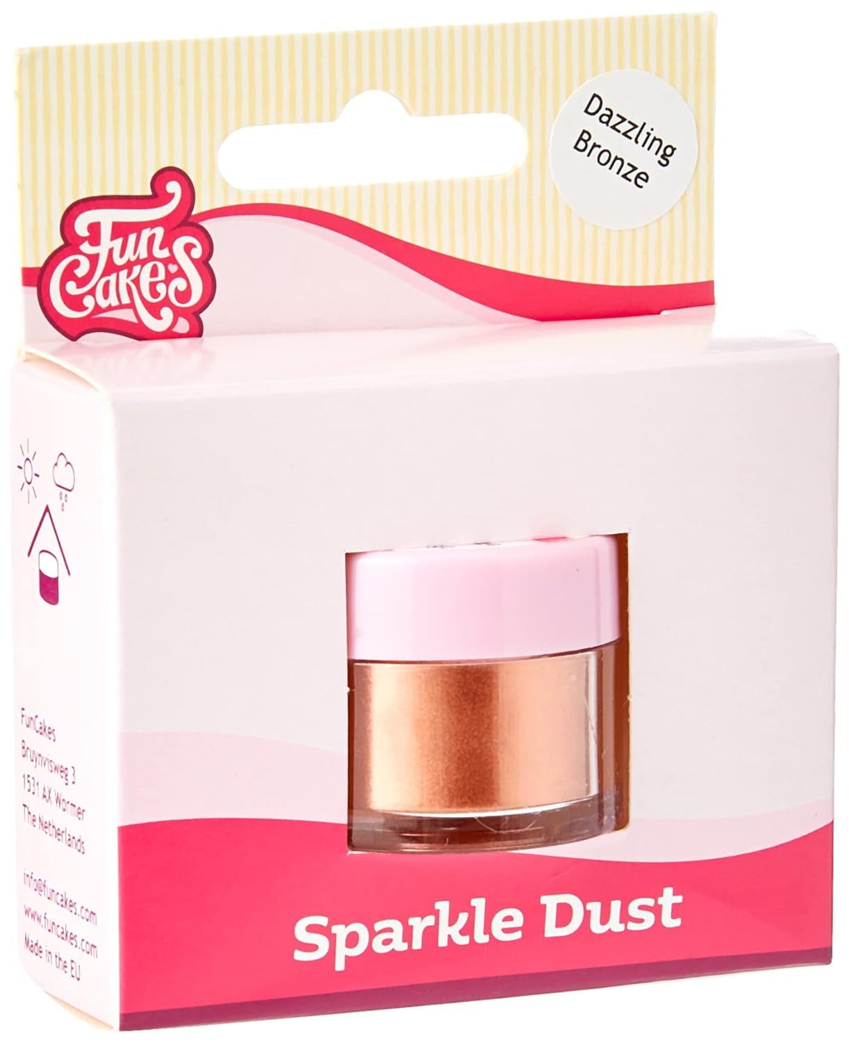Funcakes Sparkle Dust Dazzling Bronze: Mousserande matfärgspulver för att dekorera tårtor, Halal-certifierat