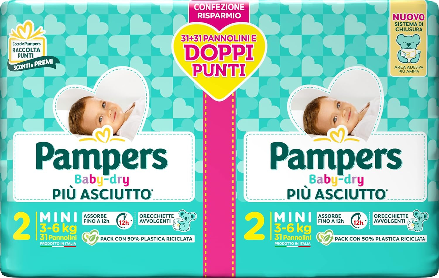 Pampers Baby Dry Maxi Twin Pack blöjor, storlek 4 (7-18 kg), 48 blöjor
