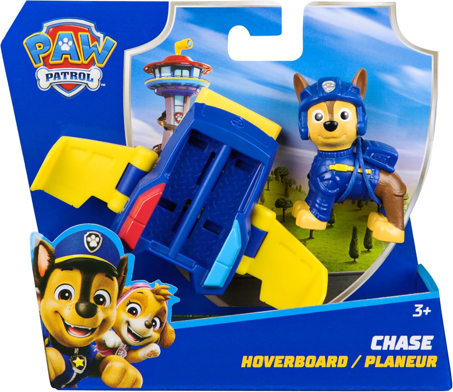PAW PATROL Chase Action Pup Mini Räddningsflygplan Lekset med hopfällbara vingar Leksak för barn 3 år gamla actionfigurer Naty Shop
