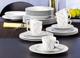 Seltmann Weiden 001.706904 Trio Highline Combination Servis Set, 30 delar, 36,5 x 31,2 x 36,9 cm, Vit
