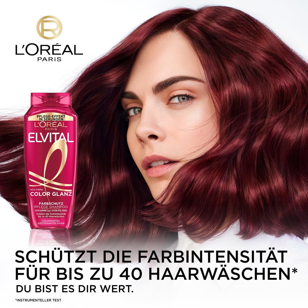 L'Oréal Paris Elvital XXL, Färgskyddsschampo för färgat hår, 1 liter dusch och bad L'Oréal