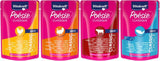 Vitakraft Poésie Classique, våt kattmat, kattmat i sås, med kyckling, med kalkon, med nötkött, med lax, utan tillsatt socker och flingor (1 förpackning om 12 x 85g)