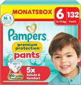 Pampers Premium Protection Pants storlek 5, 144 blöjor, 11kg - 17kg, med 360° justering och mjuka anti-läck muddar för optimal komfort och skydd