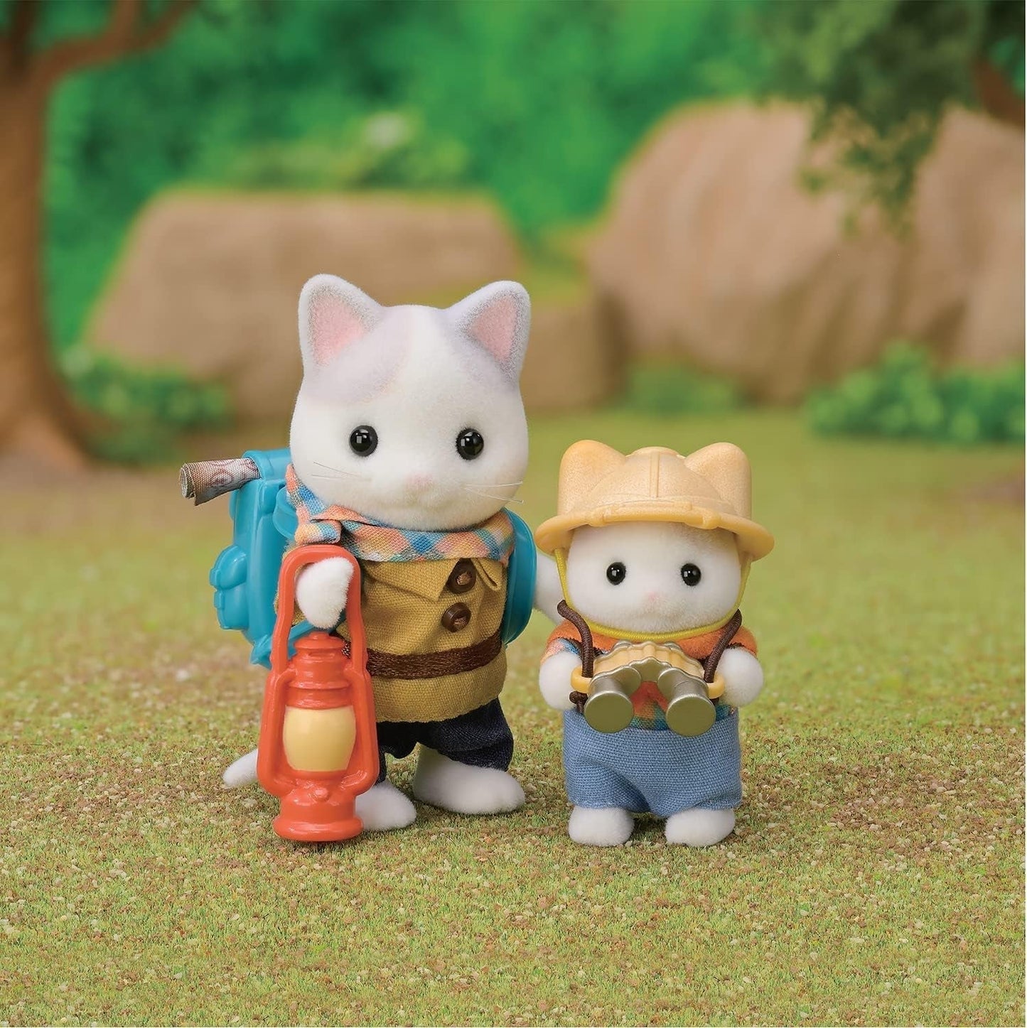 Sylvanian Families - 5763 Tvåfigurs äventyrsutforskarset Mjölkkatt Far Pojke Djurfigur Detaljerad leksak för 3 år gamla Naty Shop Dolls