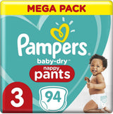 Blöjor Pampers 81657566 Baby-Dry Byxor, vit