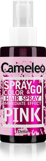 Cameleo - Spray & Go - hårfärgningsspray - lila - för blont, platinablont och grått hår - spraya helt enkelt och gå - semipermanent - omedelbart resultat - karnevalshårfärgningsspray - 150 ml Naty Shop Pink Hair Dye 150 Ml (1 förpackning)