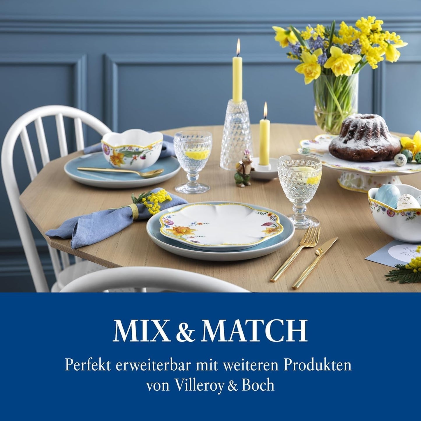 Villeroy & Boch - Spring Awakening-frukostset för 2, 6 delar, påskservis, frukost, påsk, kaffeservering, vårservis, porslin