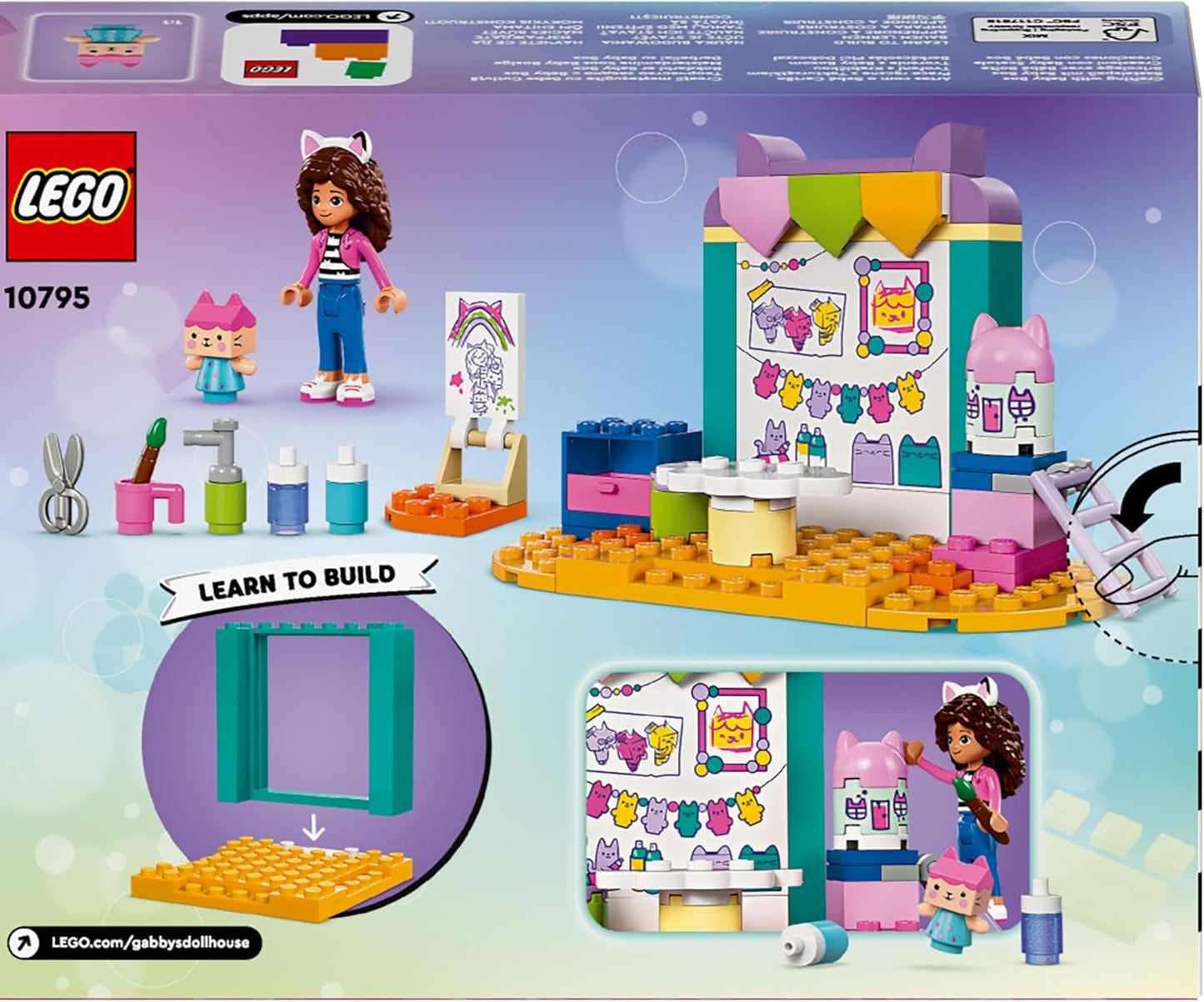 LEGO 4+ Gabbys dockskåp Hantverksnöje med babylåda, rollspelsset, skapande konst och hantverksset för flickor och pojkar 4 år gamla, modell leksakshus 10795 Byggset Beuche den LEGO-Store