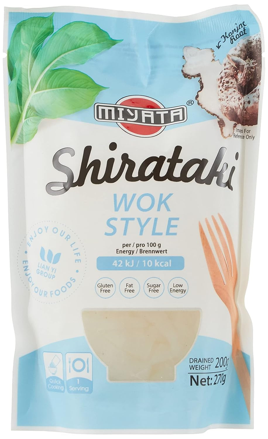 Miyata Shirataki Udon Nudlar Konjac-mjöl paket med 6 (6 x 270 g)