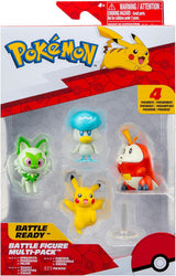 Pokémon PKW3402 - Battle Figure Multipack - 4-pack med Pikachu, Croc, Kwaks, Felori, officiella detaljerade figurer, 5 cm vardera Actionfigurer Naty Shop