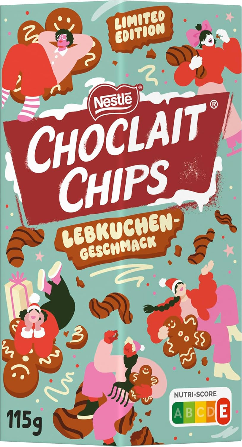 Nestlé Gingerbread, ett läckert och krispigt mellanmål med pepparkakssmak, täckt av mjölkchoklad och förfinad med dekorativa ränder av mörk choklad, 1 förpackning (1 x 115g)