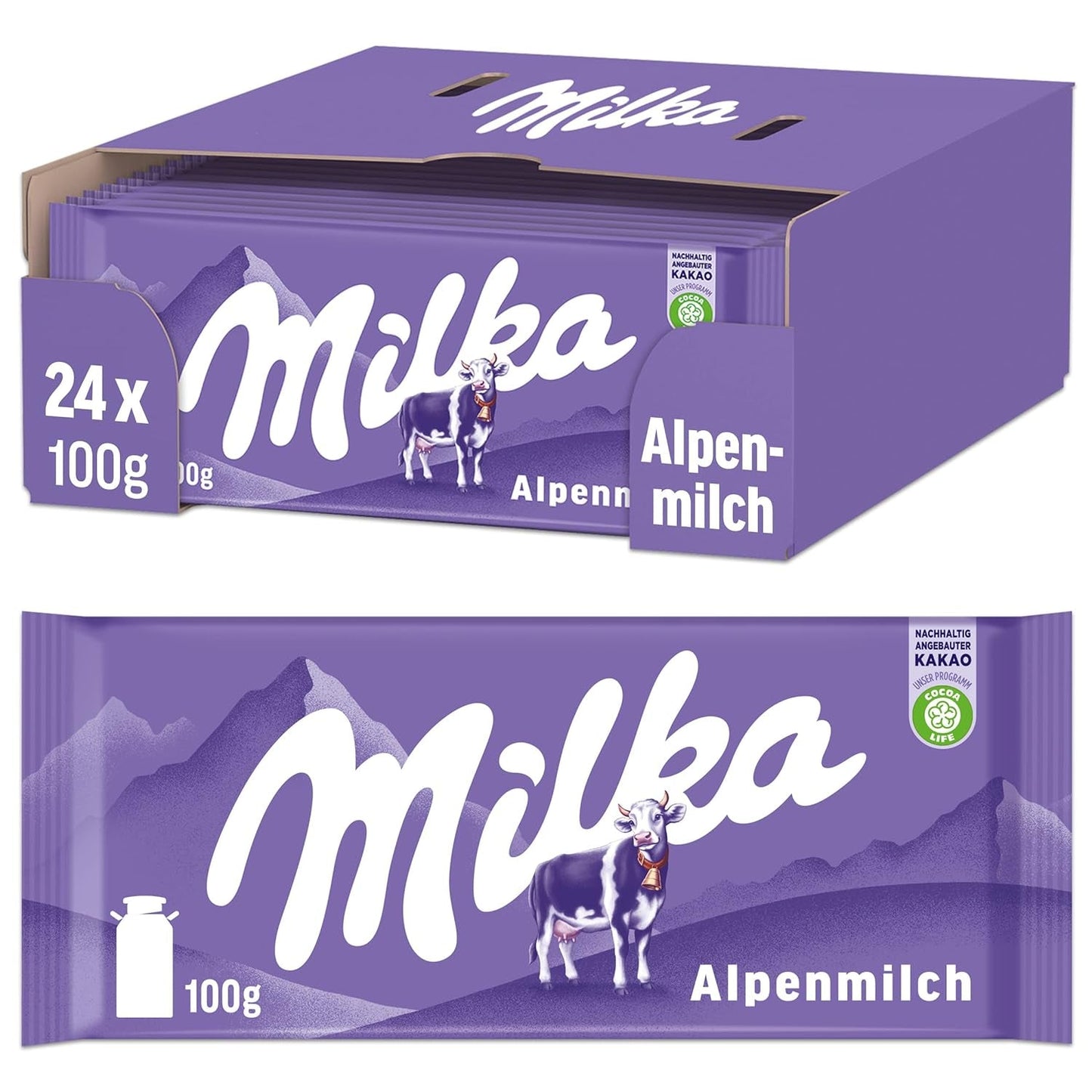 Milka Cow Spots – Alpin mjölkchoklad med vit choklad i cow spot design – 24 x 90g