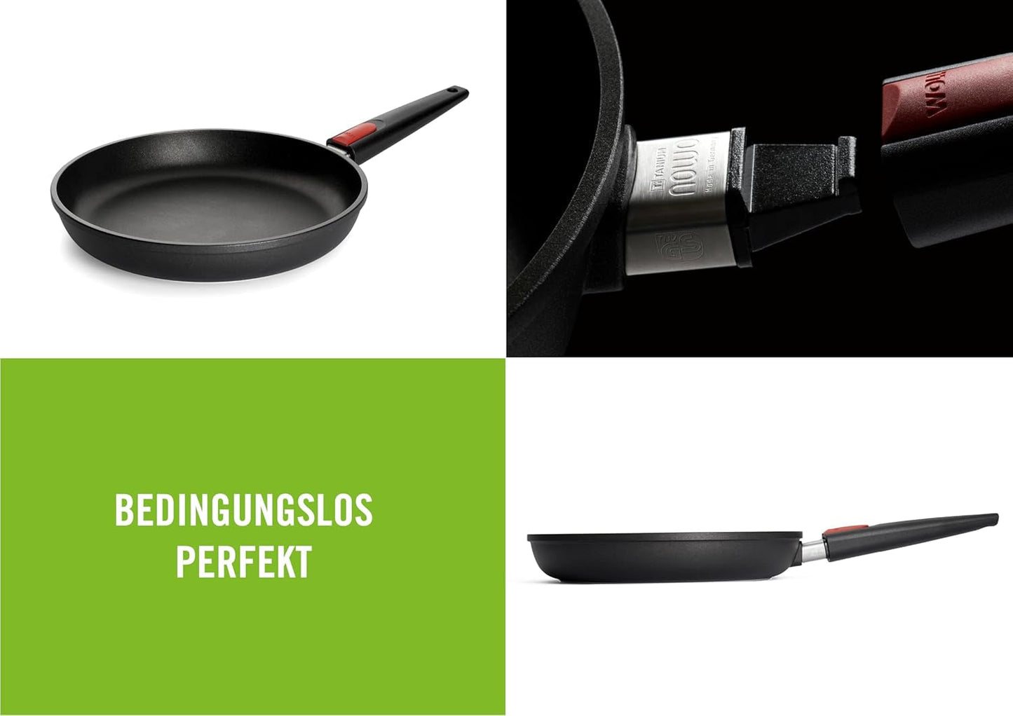 Woll Nowo Titanium platt panna - induktion, 5 cm höjd, avtagbart handtag - för alla typer av hällar, gjuten aluminium, non-stick beläggning Grytor och kastruller Naty Shop