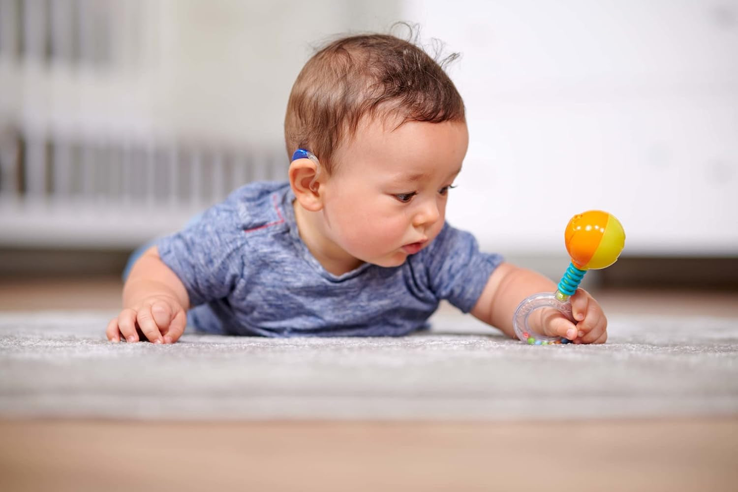 Simba 104010060 - Rattle ABC tänds, lyser vid skakning, 14cm, leksak för bebisar, skallra för bebisar, första utrustning, från 3 månader, gul Jucarii Bebe Naty Shop