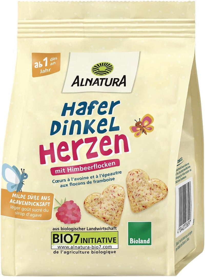 Ekologiska havre- och dinkelhjärtan, från 1 år, 125 g