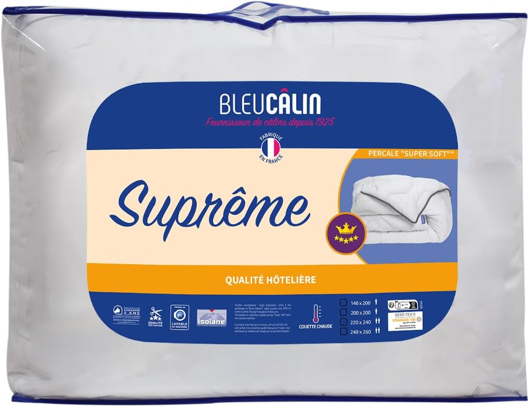 Supreme filt Bleu Câlin, mycket varmt, extra mjukt kuvert, supermjukt, hotellkomfort, 140 X 200 cm Täcken och täcken Naty Shop