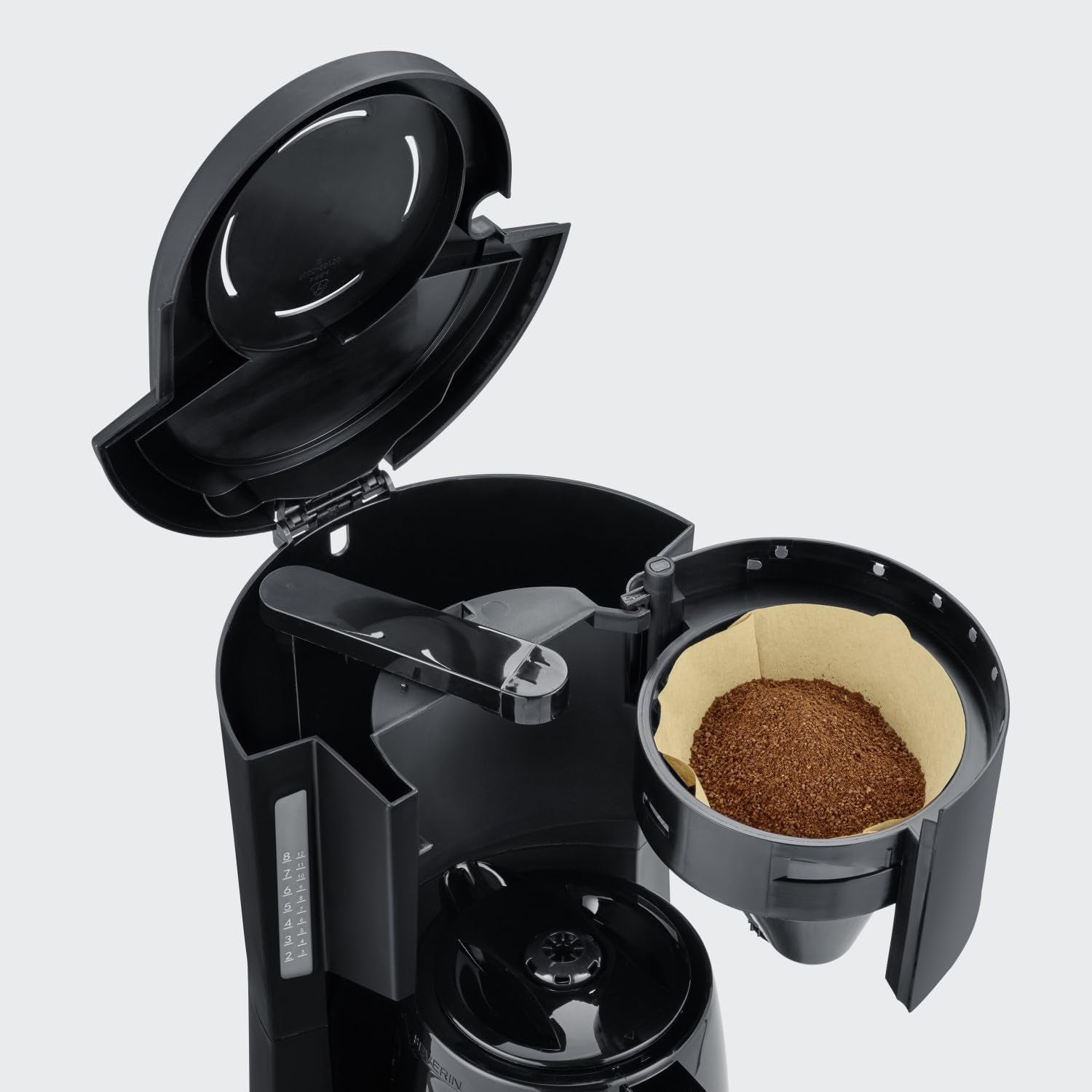 SEVERIN Filter kaffebryggare med termokanna, upp till 8 koppar kaffebryggare, attraktiv filterbryggare med isolerad karaff, svart, 1 liter, KA 9306