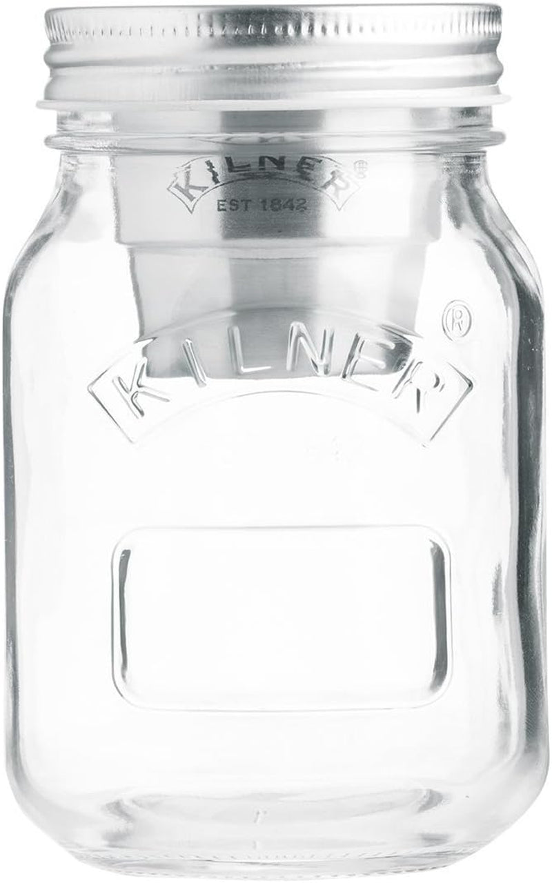 Kilner frukostburk med sked / 350 ml, Ø 9,5 cm / 5 st | takeaway müslikopp / giftfri / glasbehållare med lock för müsli, gröt och yoghurt / havrebehållare över natten Mat Förvaringsboxar Naty Shop Jar Snack To Go