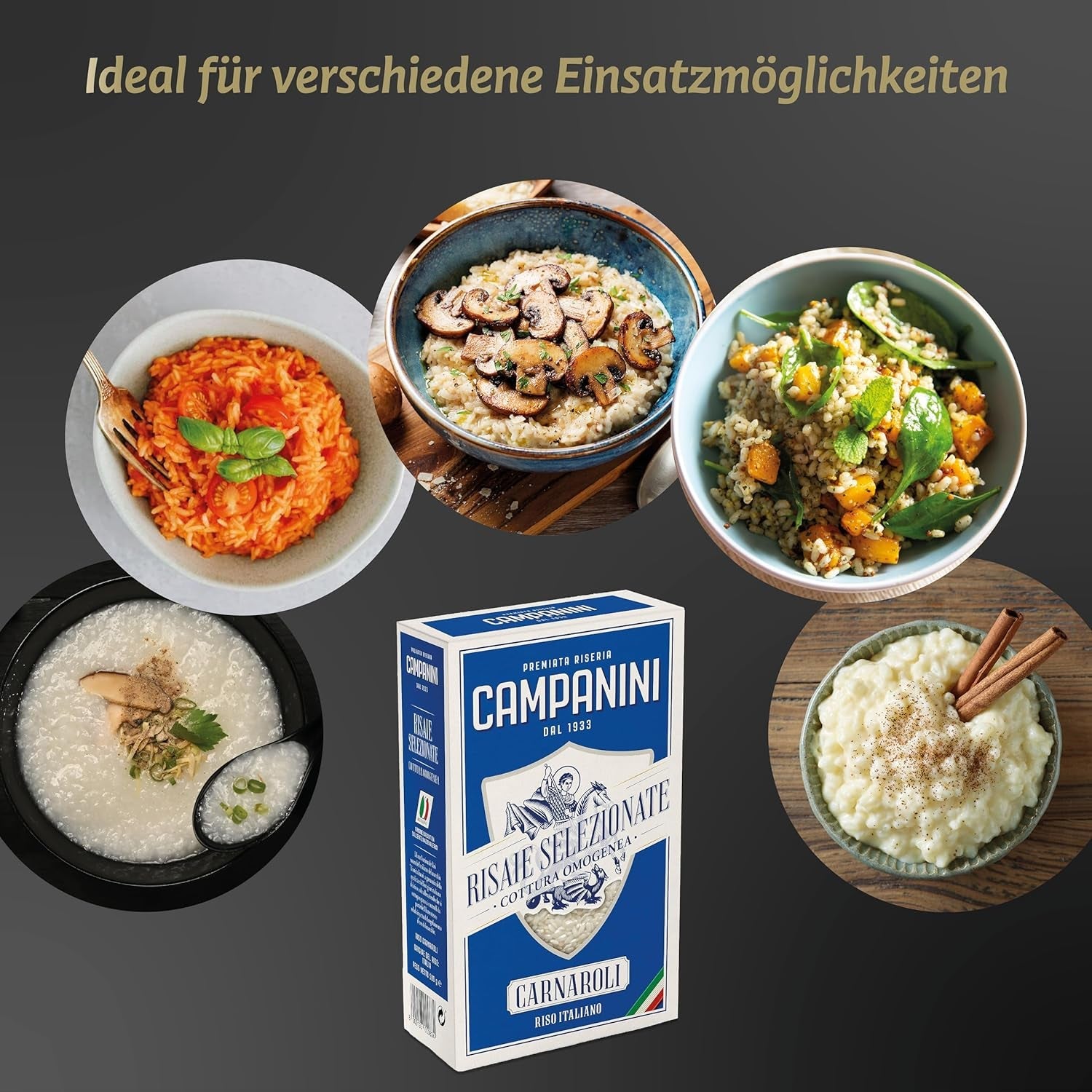 RISO CARNAROLI | Risrisotto | 500 g från Italien | Risotto och soppor | RISERA CAMPANINI